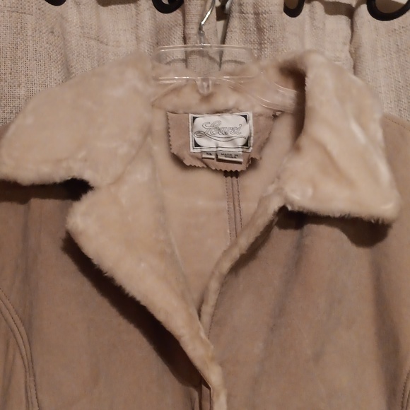 Furry Warm Beige Suede Coat! - Picture 3 of 11